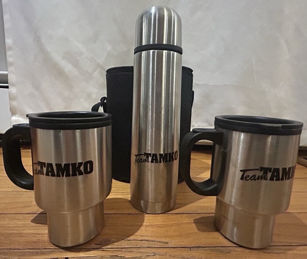 Set of 3 Stainless Steel Vacuum Sealed Mugs and Thermos